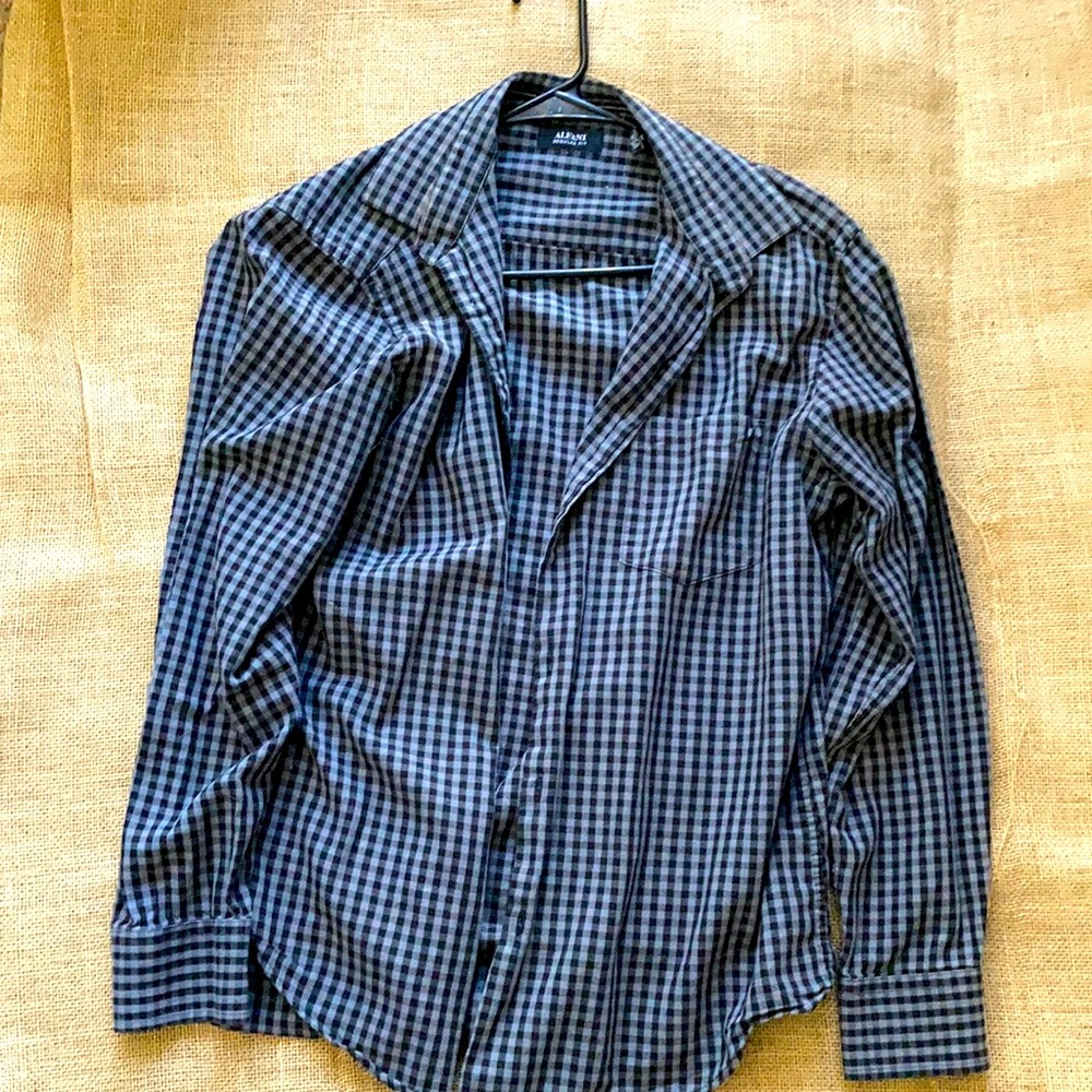 Plaid Black and grey Button down.
